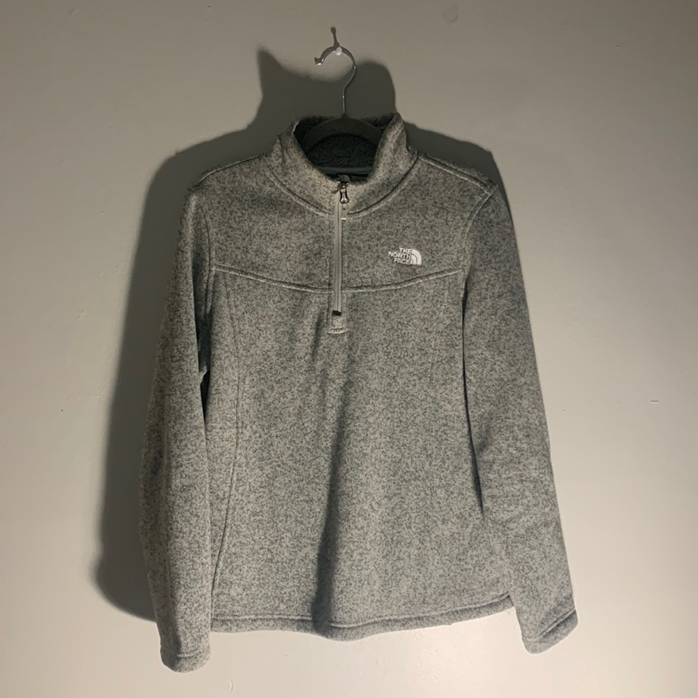 The North Face zip up. Size L gray.